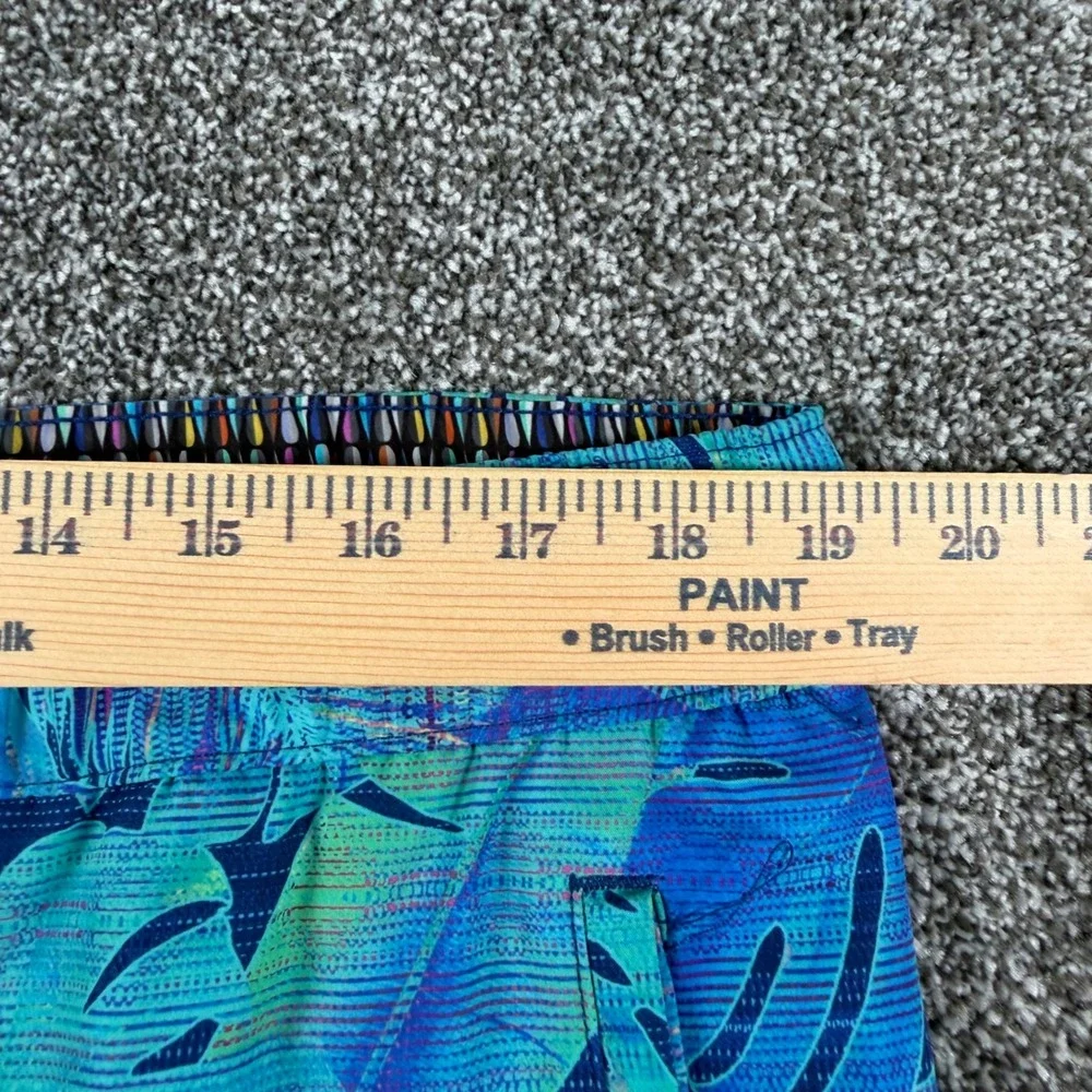 Robert Graham Swim Trunks XL Blue Tropical Leaf Print Classic Fit Board Shorts